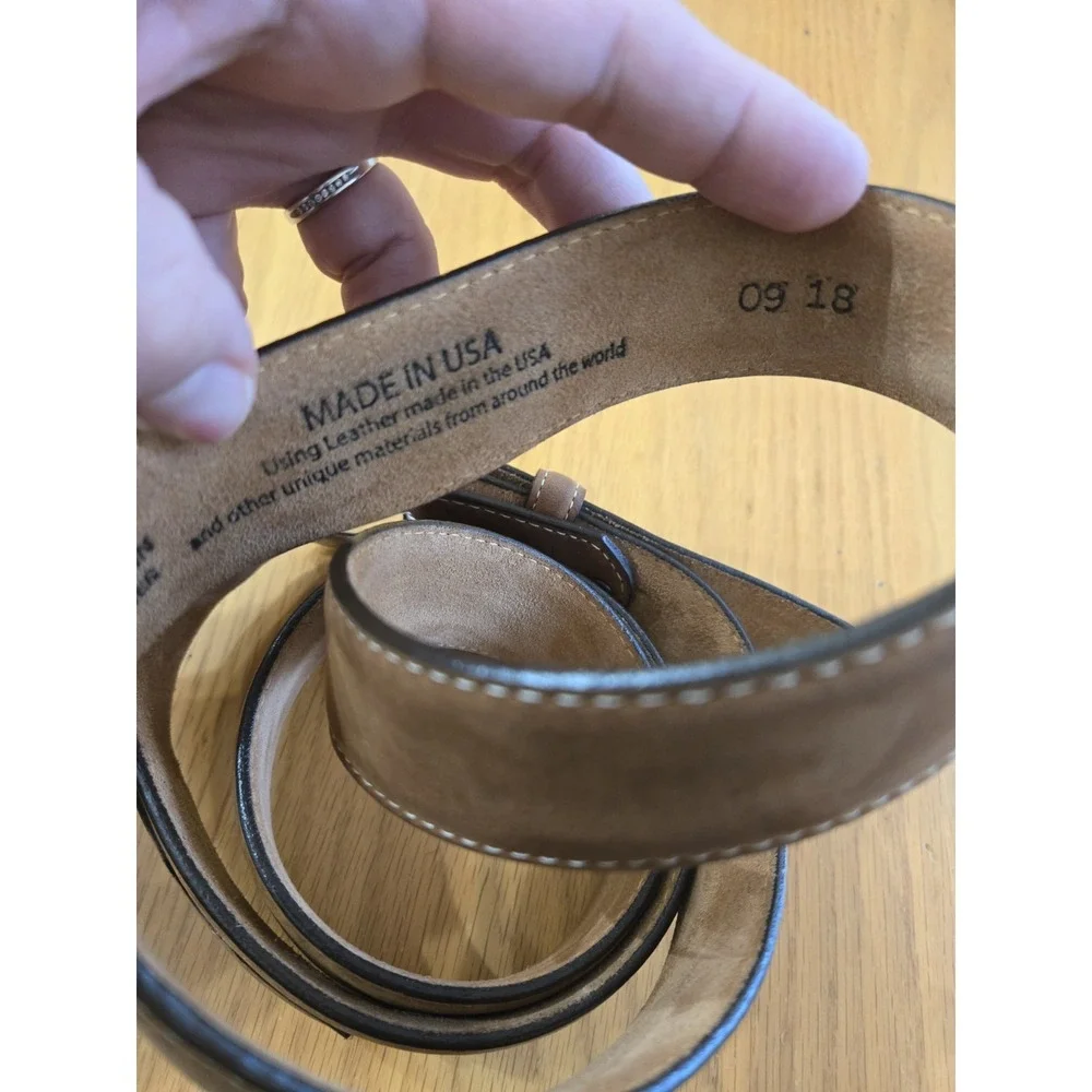 Justin Boots Mens Brown Leather Classic Western Belt Size 54 X5409 Top Grain USA